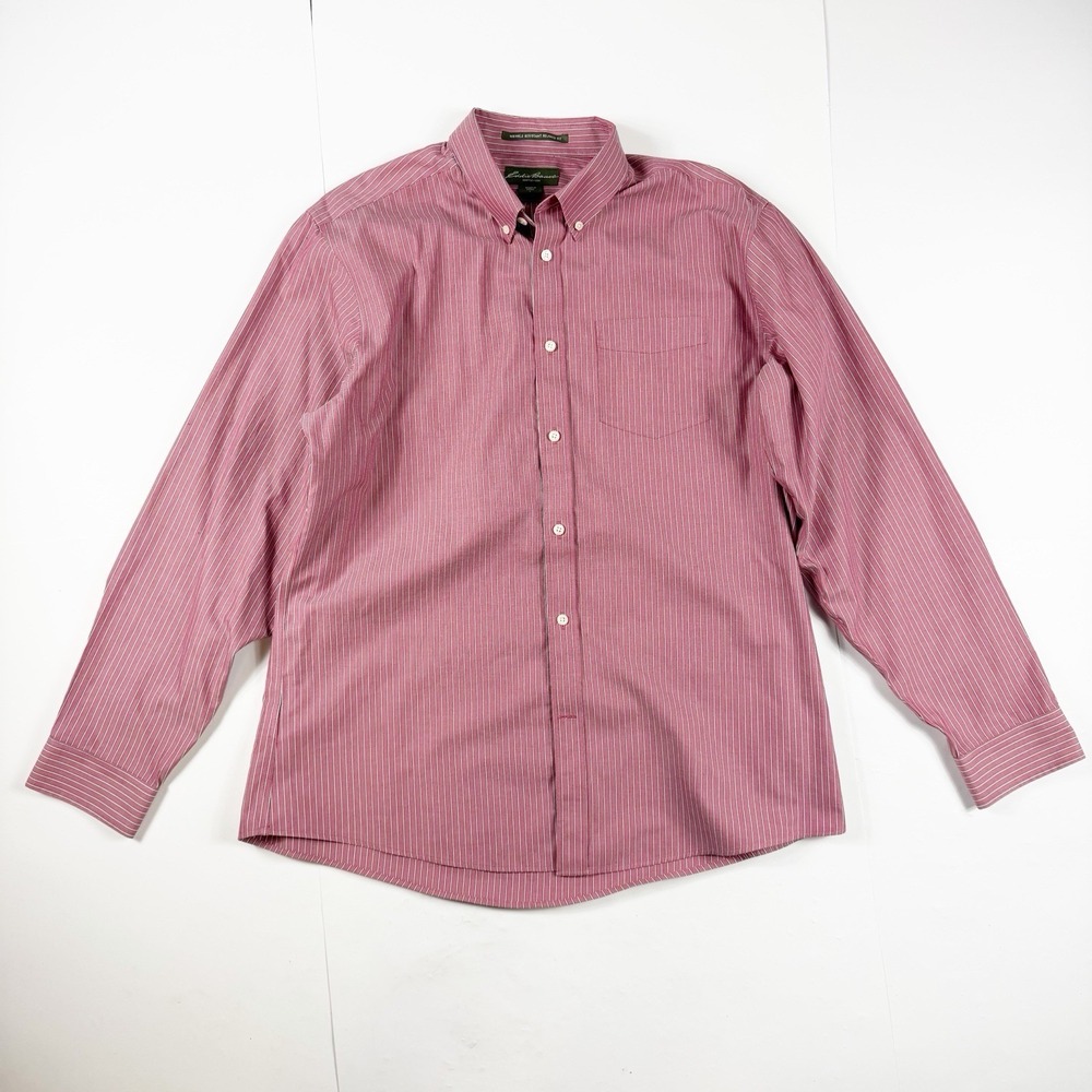 Eddie Bauer Men's Wrinkle Resistant Relaxed Fit Button Down Shirt Large - Picture 1 of 4